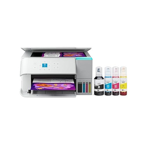 Refurbished Wireless All-in-One Color Supertank Printer with up to 3 Years of Ink, Refillable Tanks, Perfect for Home